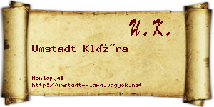 Umstadt Klára névjegykártya